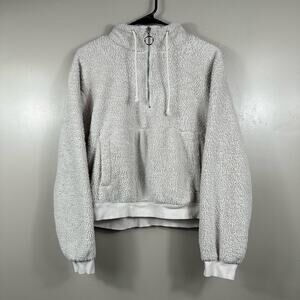 REVOLVE x LPA Teddy Sherpa 1/4 Zip Mock Neck Sweater in Cream White - Medium